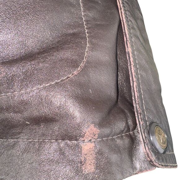 Members Only Jacket Mens Large Dark Brown 100% Leather Lined Full Zip Vintage - Picture 7 of 10